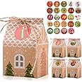 DIY Adventskalender Zum Befüllen - 24 Häuschen Aus Kraftpapier Mit Deko-Zubehör
