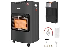 Kohree 4200 Watt Keramik Gasheizer, Gasheizung Dreifacher Sicherheitsschutz, Gasheizofen, Heizstrahler Gasheizgerät, inkl. Gasdruckregler Gasschlauch Schutzhülle Butan- oder Propangasflaschen bis 15kg