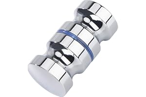 Heveer Maniglia di Porta della Doccia Pomello Porta Maniglia Rotonda in Lega di Alluminio per Porta di Vetro Porta Scorrevole Bagno