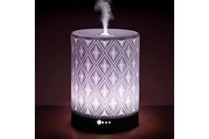 Earnest Living Dyfuzor olejków eterycznych do domu biały ceramiczny dyfuzor 250 ml timery lampki nocne funkcja automatycznego wyłączania olejki eteryczne do dyfuzorów do domu elektryczny nawilżacz