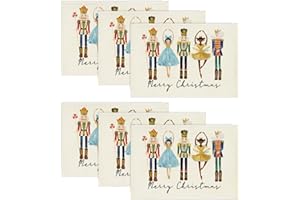 Artoid Mode Nutcracker Merry Christmas Placemats Set of 6, 30 x 45cm Seasonal Winter Merry Xmas Holiday Vintage Washable Table Mats