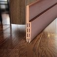 Delzon 1 Meter Under Door Sweep Weather Stripping Bottom Seal Strip Draft Stopper Waterproof, Windproof - Brown Color