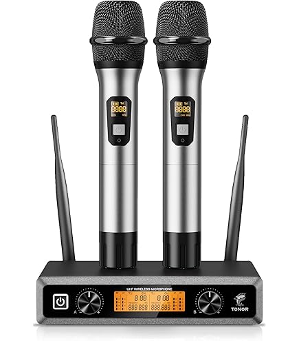 TONOR Micro sans Fil UHF avec Double Microphones Casqueà/Micro Cravate, Transmetteur Bodypack et TONOR Micro sans Fil UHF avec Double Microphones Casqueà/Micro Cravate, Transmetteur Bodypack et