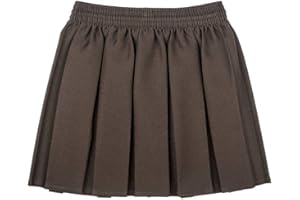 L S U Girls School Skirts Box Pleated Fully Elasticated Waist Skirt Kids School Uniform New