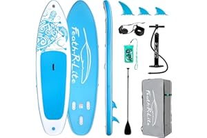 Feath-R-Lite Planche de Surf Gonflable - pour Planche de Surf - avec Paddle - Réglable - Pompe - Sac à Dos de Voyage - Sac à Dos étanche