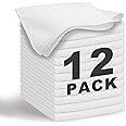 WEAWE Microfiber Cloths, Wipes, Absorbent, Quick Drying, Towels, Multi-functional, 12 Pieces, 13.0 x 13.0 inches (33 x 33 cm), White