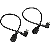 CERRXIAN 22,9MM lange Micro-USB-Kabelkombination, links & rechts angewinkelt, 5-poliger Stecker auf Mini-USB-Buchse, (1 Paar)