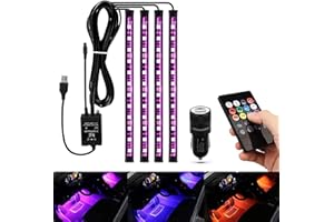 Auto LED Innenbeleuchtung, AIGUOZER USB Ambientebeleuchtung Atmosphäre Licht, Auto Zubehör LED Streifen Innenraumbeleuchtung Ambientebeleuchtung mit Fernbedienung, Stimmungslicht mit Musikmodi