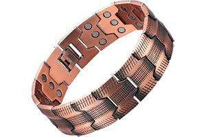 Jaoxiuozi Magnetarmband Für Männer, Kupferarmband Mit Ultra Starke Magneten Herren,Adjustable Armband Geschenk Väter Senioren (A)