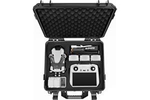 LEKUFEE Custodia Rigida Impermeabile per drone DJI Mini 4 Pro/DJI Mini 3 Pro/Mini 3/DJI RC 2/DJI RC N2/DJI RC/RC N1 e accessori (Solo Valigia)