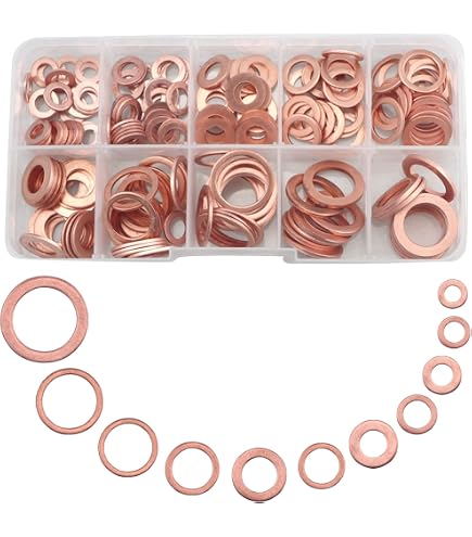 50PCS Copper Washers Assorted M14*18 * 1 Flat Washers Kit Sealing Ring Washer Assortment Set 50PCS Copper Washers Assorted M14*18 * 1 Flat Washers Kit Sealing Ring Washer Assortment Set