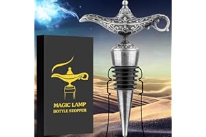LKKCHER DESIGN Aladdin - Tapón de vino para lámpara mágica, regalos de vino para hombres, mujeres, amantes, tapones de botella para vino, champán, prosecco, regalos de cumpleaños, protector de vino,