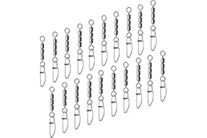 AMZfishing Lot de 20 émerillons à grande vitesse avec verrouillage croisé - Triple émerillons - Accessoires de pêche - Accessoires de pêche - Leurres de pêche - Assortiment de tourbillons -