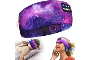MUSICOZY Sömnhörlurar Pannband, Justerbara sömnhörlurar med Bluetooth & HD Hi Fi-högtalare, Sömnpresenter för sidosömnare/resor/meditation/yoga/ljudböcker/sömnlöshet