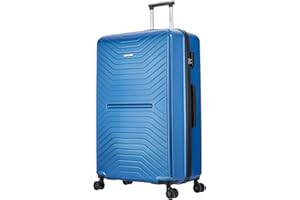 FLYMAX XL 32" Extra Large Suitcase 4 Wheel Lightweight Luggage Hard Shell Check in Hold Travel ABS 125 Litre Capacity Travel Case with 3 Digit Combination Lock + Telescopic Handle Blue