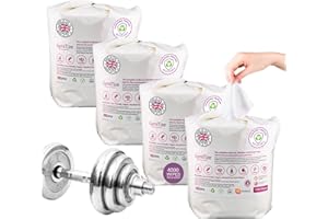 Gymitize Gym Wipes, Alcohol Free, Antibacterial, Antiviral, Non-Toxic, Recyclable, Made in the UK, Advanced Barrier Technology, 4000 Wipes (Pack of 4) 1,000 Per Pack.