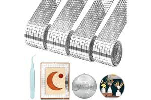 Nizirioo 5856 Kawałki Płytki Mozaikowe Samoprzylepne Płytki Szklane, 5 X 5mm Lustra Szklane Mozaika Mini Kwadratowe Lusterka Naklejki Mozaika Do Dekoracji Rzemiosła Diy