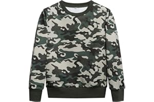 YoungSoul Sudadera para Niños Sudadera Dinosaurio Camuflaje sin Capucha Jersey de Manga Larga