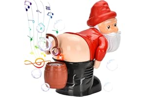 YIZEMAY Christmas Bubble Blowing Santa, Automatic Fart Machine Bubble Blower, Santa Bubble Machine with Music and Light, Funny Santa Bubble Maker Decoration for Kids Boys Girls Outdoor Garden Party