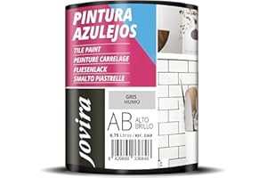 JOVIRA PINTURAS Pintura para Azulejos, Alto Brillo al Agua. Da una imagen nueva a tu cocina y baño. (750 Mililitros, Gris Humo) B-2