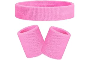 CRIVEPLE Sweatbands Wrist Sweatbands Headband Set Sports Wristbands Headbands, Sports Sweatband Headbands Set for Football Basketball Tennis