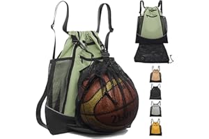 AUNGKWANG Mochila Deporte Niño, Mochila Deportiva Con Cordón Para Baloncesto, Mochilas De Fútbol Red Portátil De Pelota, para Pelotas Baloncesto, Fútbol, Voleibol