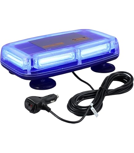 3 Luci LED Di Emergenza Auto – Lampeggianti Magnetici Con Gancio – IP65 Impermeabili Per Soccorso E Campeggio (Blu) - 3