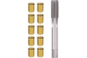 EUJGOOV M14 x 1.25 Rubinetto + 10Pz M12 x 1.25 Bullone, Strumento di Riparazione Filettatura Candela Kit di Riparazione Foro Filettato per Candele Motore a Benzina