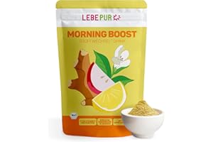 ‎LEBEPUR Lebepur BIO Morning Boost Stoffwechseldrink 100g - aus Zitrone, Apfelessig, Ingwer und Acerola - Pulvermischung mit 17 mg Vitamin C pro Portion - 20 Portionen - ohne Zusatzstoffe - NEU!