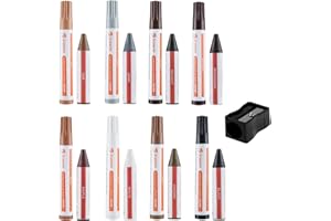 GRPOCHE Kit de Réparation de Meubles Marqueurs en Bois, 17 Pièces Marqueurs et Bâtons de Remplissage, Fixation de Planchers de Bois, Tables, Bureaux, Chaises