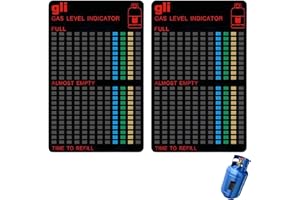 LPOLKVEMELH 2 Pieces Magnetic Gas Level Indicator, Reusable Gas Cylinder Tool for Propane Butane LPG Fuel, Reliable Portable Gas Level Sensor Suitable for Travel Caravan Camping Motorhome Home Kitchen