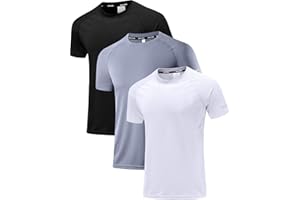 Holure Chemise d'entraînement à manches courtes en maille pour homme