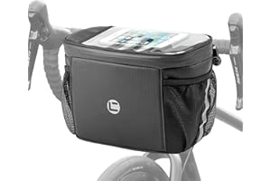Luckits Borsa da Manubrio Bici, Borsa da Bici Impermeabile 4L Borse da Manubrio da Ciclismo con Funzione Keep Warm/Cold, Tasca per Telefono/Mappa in TPU, Nastro Riflettente Cestino Anteriore