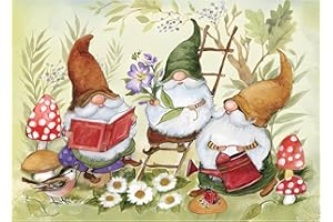 NAIMOER Gnomi Diamond Painting Bambini, Gnomes Diamond Painting Kit Completo Adulti, 5D Pittura Diamante Giardino Arte Kit, DIY Diamant Painting Craft Arts per Deco 30x40cm