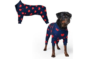 Spark Paws Pijama para perro, traje de recuperación para perro, mameluco, ultrasuave y elástico en 4 direcciones, para razas pequeñas, medianas y grandes, corazones, talla 4XL