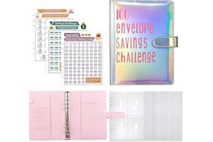 SALPPLEA 100 Umschläge Saving Challenge, Envelope Challenge Binder, Sparbuch mit Geldumschlägen, Sparen Herausforderung Ordner