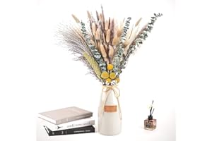 IS TYCONS 80 Pcs Pampasgras Getrocknet Natürliche Trockenblumen Deko DIY Trockene Blüten Strauß,Pampasgras-Bouquet Schilfblume Deko Ideal for Boho Wohnzimmer-Schlafzimmer-und Vasen
