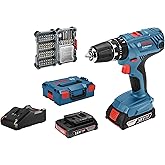 Bosch Professional 18V System Akku Schlagbohrschrauber GSB 18V-21 (inkl. 2x2.0 Ah Akku, in L-BOXX), White-space, Amazon Exclu