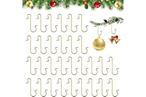 ALUNME 150 Pcs Christmas Ornament Hooks for Christmas Trees,Metal Wire Christmass Trees Hooks - Xmas Ornament Hangers for Tree Decoration (150 pcs Golden)
