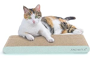 AMZNOVA Katzenkratzbaum, Kratzunterlage, strapazierfähiger, recycelbarer und wendbarer Karton mit Katzenminze, schmal, glitzerndes Grün