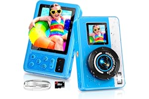 Maxmango D70 Macchina Fotografica Subacquea 4K - Doppio Schermo per Selfie, Digitale Impermeabile 10FT - Autofocus, Zoom 18X - Ideale per Immersioni, Snorkeling e Nuoto - Include Scheda da 32 GB