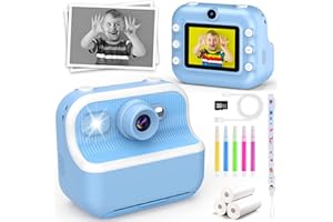 Dancial Kids Instant Print Camera for Girls Boys, 2.4Inch 1080P Kids Camera with 32G SD Card, Children Camera Birthday Gift for Girls Age 3-12, Toys for 4 5 6 7 8 9 10 Year Old Toddler Blue