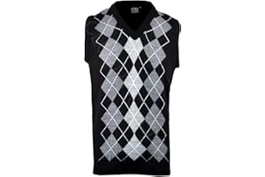 ClothingUnit Mens Argyle V Neck Sleeveless Sweater Jumper Tank Top Jersey Golf Casual S-XXL