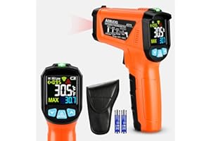 Thermomètre Infrarouge Temperature Laser AIDBUCKS AD75 Cuisine Interieur Mesure Temperature-50℃ à 800℃ Sans Contact Avec 12 Points Aperture Fonction Température Alarme Rapid Sight Lire Francais PDF