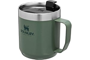 STANLEY Classic Legendary Camp Travel Mug 0.35L - Keeps 1.5 Hours Hot - 3 Hours Cold - Dishwasher Safe - Stainless Steel Coffee Cup - BPA-Free - Hammertone Green