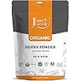 Just Jaivik Organic USDA Certified Henna Powder For Hair Certified by OneCert Asia for USDA Organic Standard 227 Gms / 0.5 LB/ 8 Oz, Natural, No chemical or additive