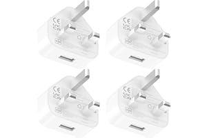 4-Pack iPhone USB Plug, Mains Charging Adapter UK 5V 1Amp Wall Charger Power Adaptor for iPhone 14 13 12 11 Pro Max X XS XR 8 7 6 6S Plus 5S 5 5C SE, iPad Pro/Air 2 Luetasoo Luetasoo