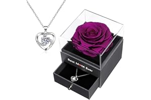 Miofula Preserved Real Rose Gifts for Women Mum, Eternal Flowers Rose Best Mum Ever Gift Box with Necklace Gifts for her on Christmas Valentine's Day Mother’s Day Anniversary, Birthday Gifts for Women