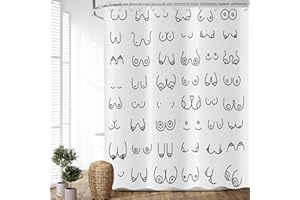 ASDCXZ Duschvorhang Schwarz Weiss 180x180 cm, Modern Einfach Lustig Schwarz Weiß Graffiti Linien Waschbar Stoff Bad Duschvorhänge Polyester Textil Wasserdicht Duschvorhang für Badewanne mit 12 Haken