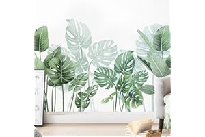 PANYI Verdi Piante Verdi Decalcomanie da Parete per Pareti Leaves Wall Sticker Adesivi Piante Verdi Adesivi Murali Foglie Tropicali Adatti per Soggiorno Camera da Letto Corridoio Bagno Decorazione Ufficio